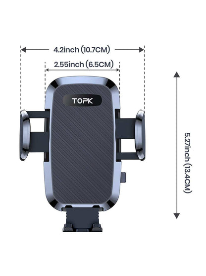 TOPK D36-S Car Phone Holder Mount, [Upgraded Support Function] Metal Hook Cell Phone Holder For Car Air Vent Compatible With All Phones