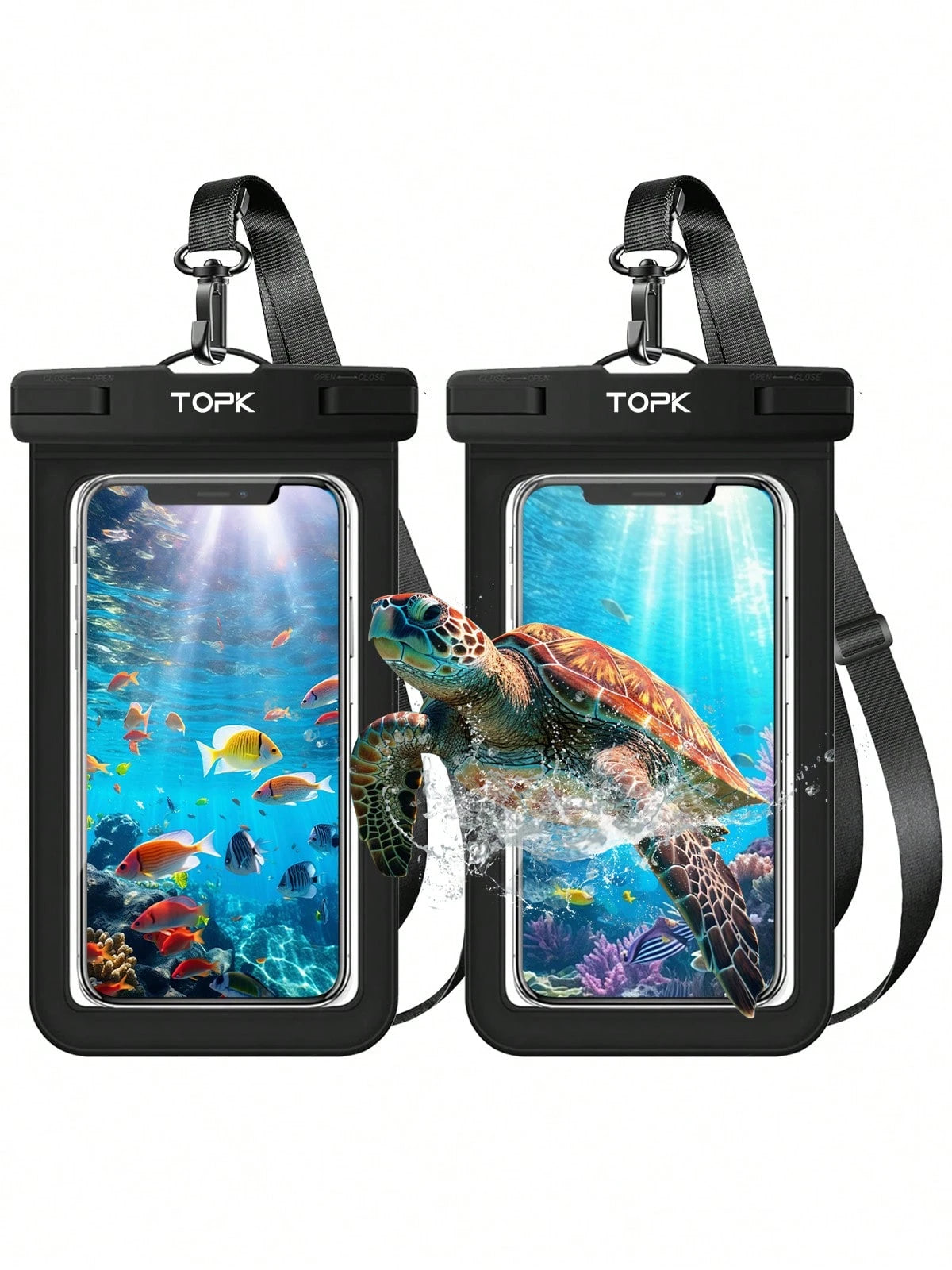 TOPK E01 Waterproof Phone Pouch, Universal IPX8 Waterproof Phone Case Dry Bag With Lanyard Compatible With IPhone Android Up To 7.0 Inch