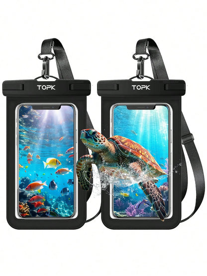 TOPK E01 Waterproof Phone Pouch, Universal IPX8 Waterproof Phone Case Dry Bag With Lanyard Compatible With IPhone Android Up To 7.0 Inch