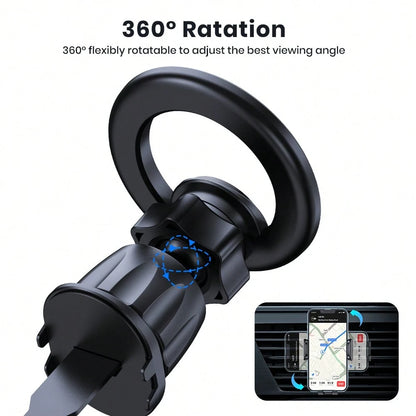 TOPK Magnetic Car Mount, 20 Powerful Magnets, 360° Rotation Air Vent Phone Holder, Waterproof, Adjustable, Round Shape, ABS Material, Compatible With IPhone 15/14/13/12 Series, Auto Smartphone Cradle