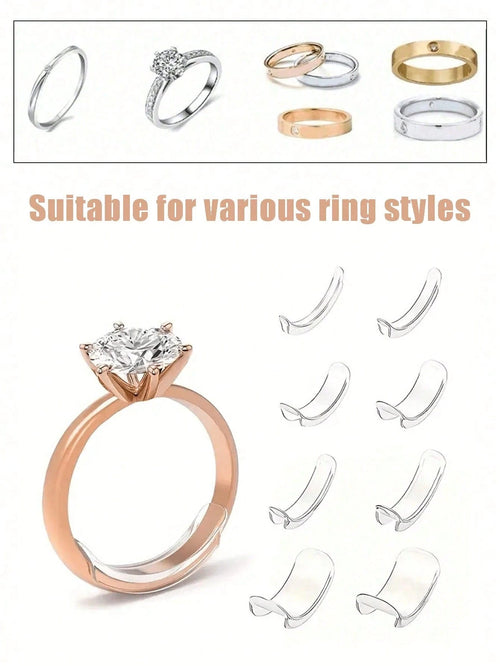 Transparent Ring Size Adjuster, Invisible Ring Adjuster, Women's Loose Finger Ring Size Reducer Invisible Sticker, DIY Sewing Jewelry Tool Set Adjuster, Suitable For Wedding Rings And Jewelry Comfort