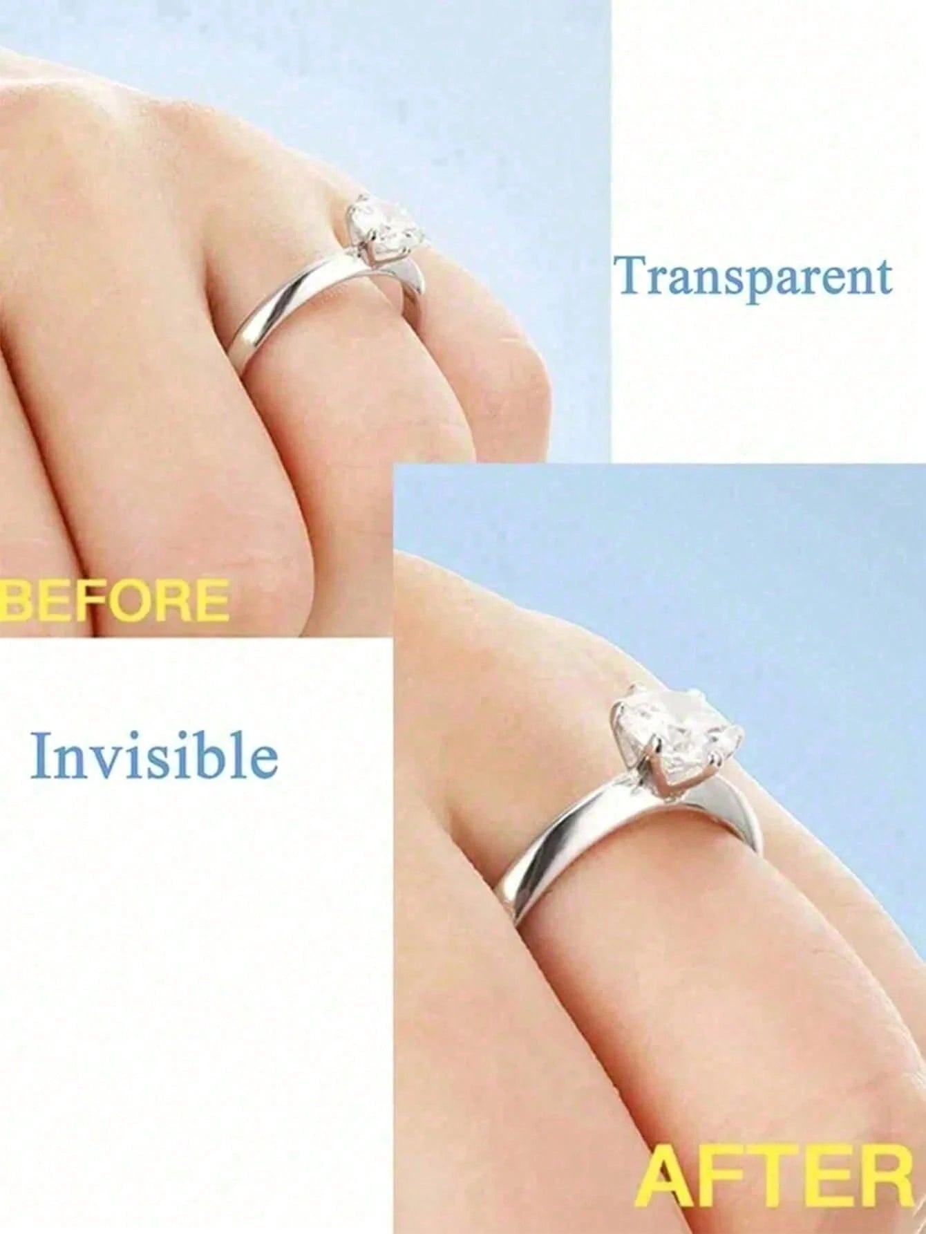 Transparent Ring Size Adjuster, Invisible Ring Adjuster, Women's Loose Finger Ring Size Reducer Invisible Sticker, DIY Sewing Jewelry Tool Set Adjuster, Suitable For Wedding Rings And Jewelry Comfort