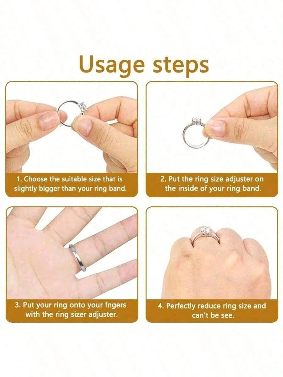 Transparent Ring Size Adjuster, Invisible Ring Adjuster, Women's Loose Finger Ring Size Reducer Invisible Sticker, DIY Sewing Jewelry Tool Set Adjuster, Suitable For Wedding Rings And Jewelry Comfort