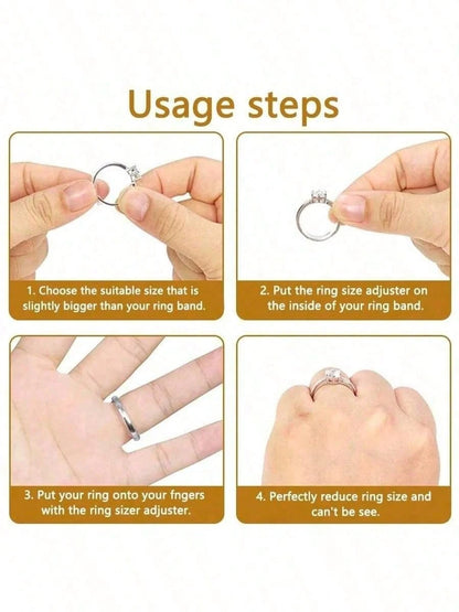 Transparent Ring Size Adjuster, Invisible Ring Adjuster, Women's Loose Finger Ring Size Reducer Invisible Sticker, DIY Sewing Jewelry Tool Set Adjuster, Suitable For Wedding Rings And Jewelry Comfort