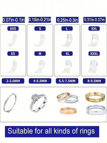 Transparent Ring Size Adjuster, Invisible Ring Adjuster, Women's Loose Finger Ring Size Reducer Invisible Sticker, Transparent DIY Sewing Jewelry Tool Set Adjuster, Suitable For Wedding Rings And Jewe