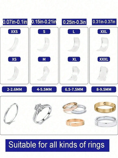 Transparent Ring Size Adjuster, Invisible Ring Adjuster, Women's Loose Finger Ring Size Reducer Invisible Sticker, DIY Sewing Jewelry Tool Set Adjuster, Suitable For Wedding Rings And Jewelry Comfort