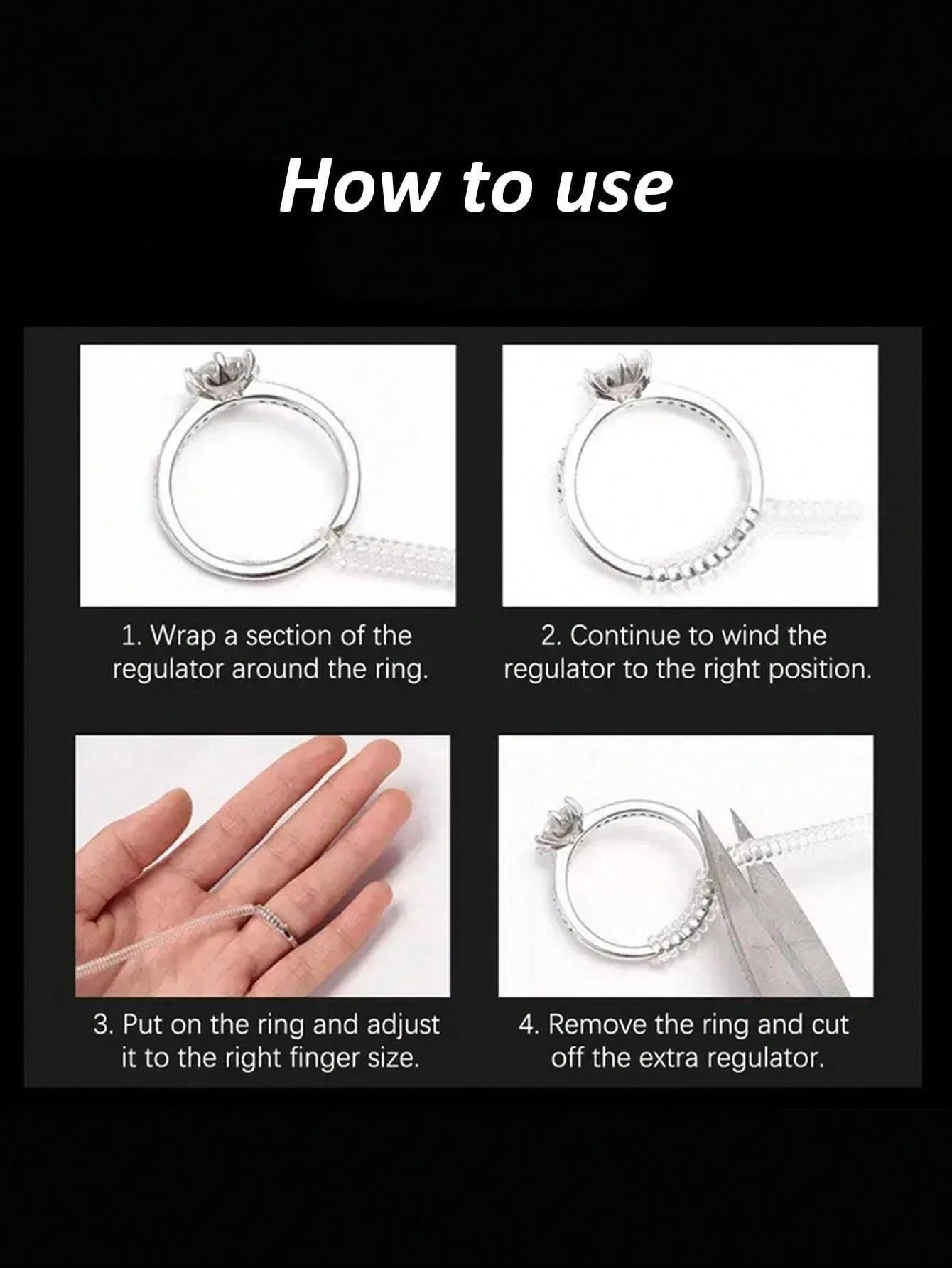 Transparent Ring Sizer Adjuster, Invisible Ring Sizer, Women's Loose Ring Size Reducer Invisible Sticker, Transparent DIY Sewing Jewelry Tool Kit, Loose Ring Adjuster Set- Ideal For Wedding Rings And