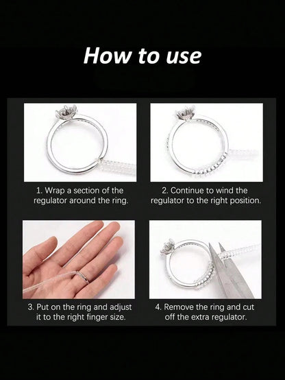 Transparent Ring Sizer Adjuster, Invisible Ring Sizer, Women's Loose Ring Size Reducer Invisible Sticker, Transparent DIY Sewing Jewelry Tool Kit, Loose Ring Adjuster Set- Ideal For Wedding Rings And