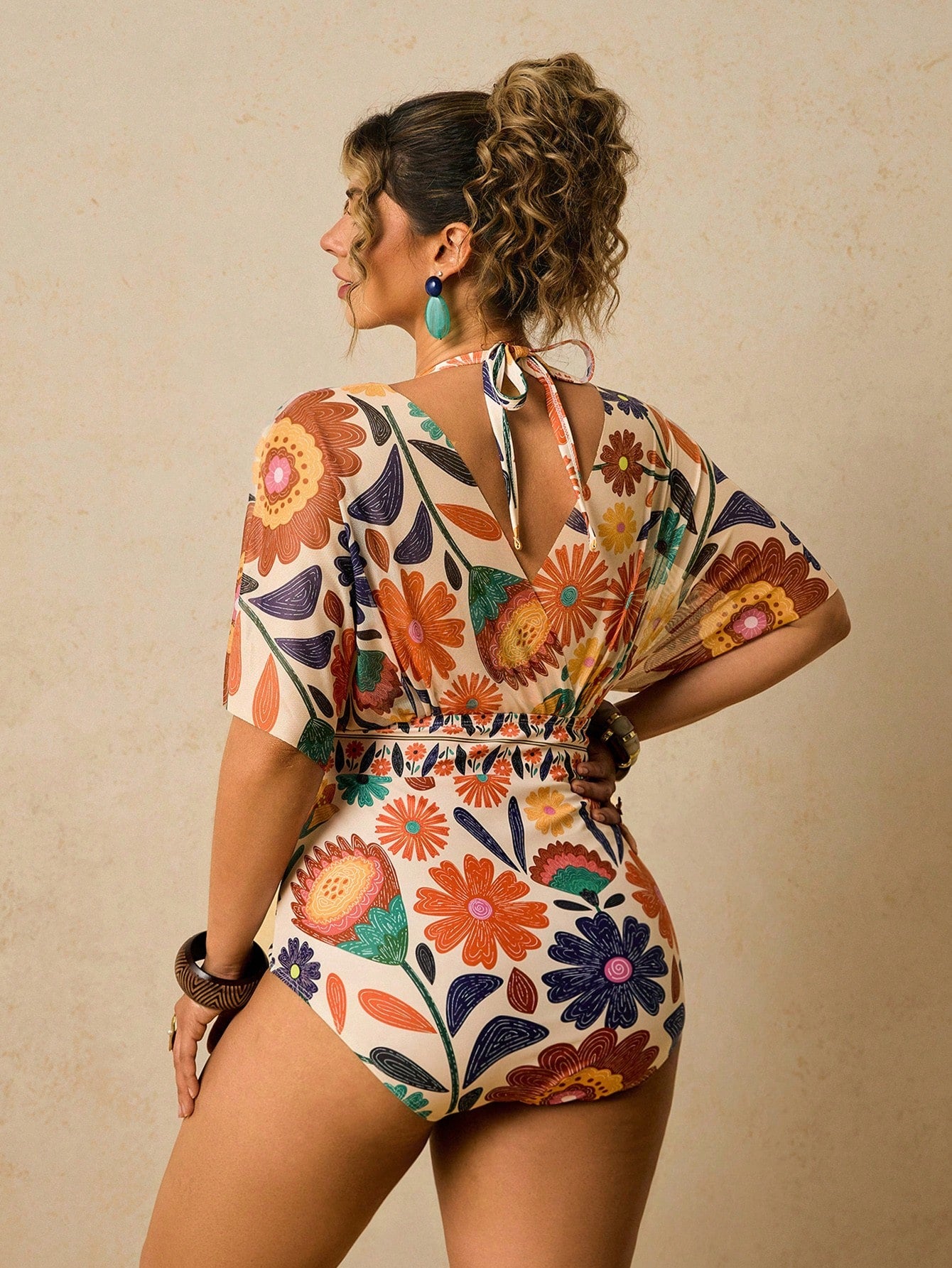 Travachic Plus Size Women Floral Print 2 In 1 Swimsuit Spring Outfit Women Summer Holiday Outfits Beach Outfit For Women Vacation Outfits Island Wedding Outfit
