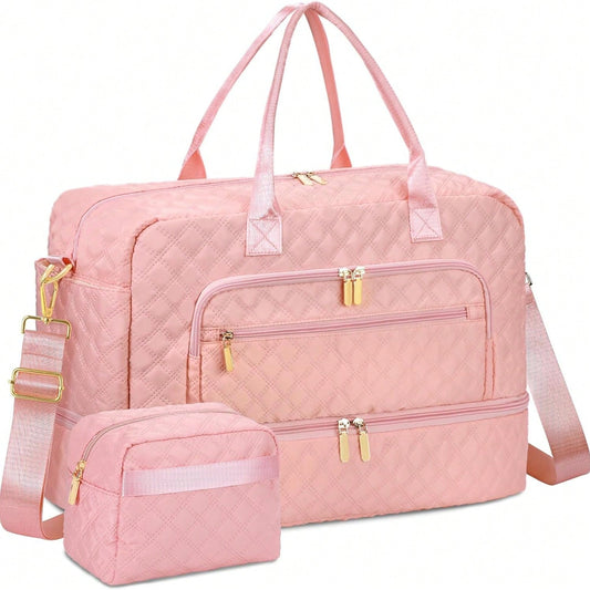 Travel Bag For Women Duffle, Weekender Overnight Bag With Shoe Compartment, Carry On Bag With Toiletry Bag, Gym Duffel Bag, Hospital Bags For Labor