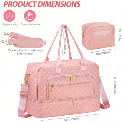 Travel Bag For Women Duffle, Weekender Overnight Bag With Shoe Compartment, Carry On Bag With Toiletry Bag, Gym Duffel Bag, Hospital Bags For Labor
