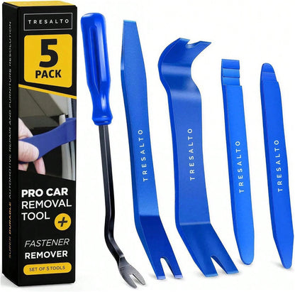 Tresalto Auto Trim Removal Tool Kit- 5 Piece Set For Dash, Door Panel, Clip Remover- Scratch-Resist Nylon Pry Tools For Interior Car Trims Work