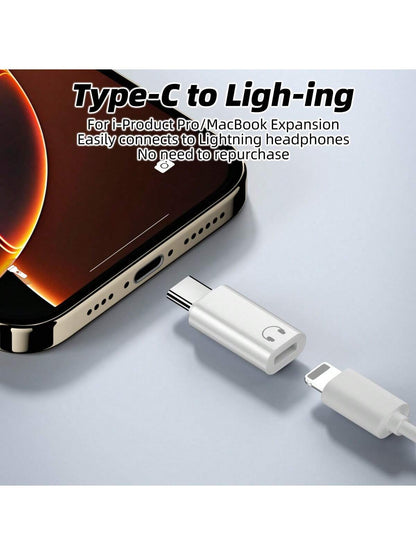 Type-C To IOS Headphone Audio Adapter, USB-C Male To Lightning Female Headphone Converter, Compatible With 16/15 Smartphones/Tablets