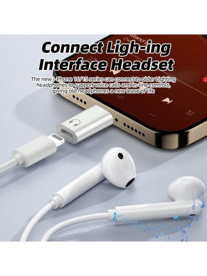 Type-C To IOS Headphone Audio Adapter, USB-C Male To Lightning Female Headphone Converter, Compatible With 16/15 Smartphones/Tablets