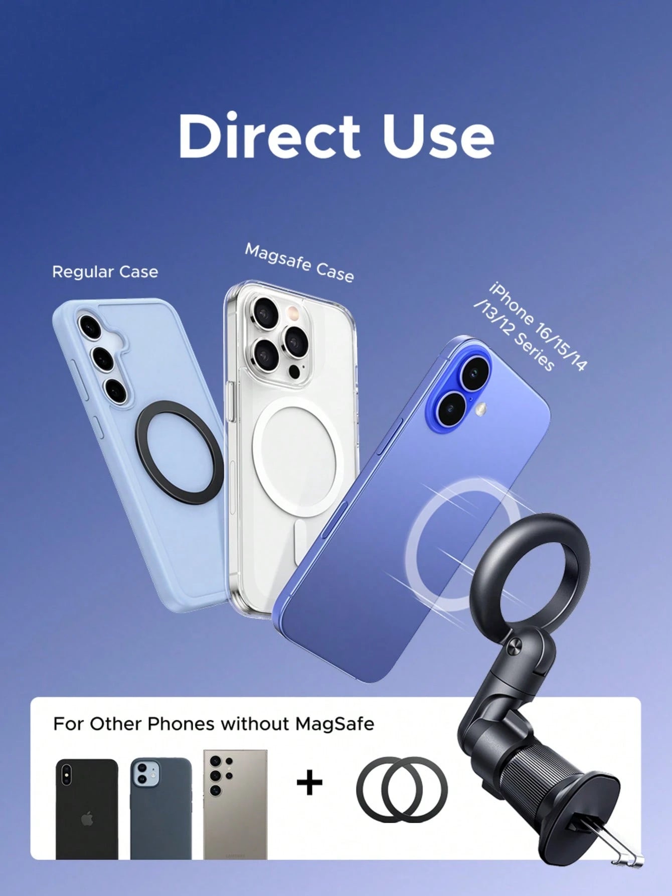 UGREEN Magsafe Car Airvent Foldable Mental Mount Compatible With IPhone 16 15 Pro Max SAM SUNG