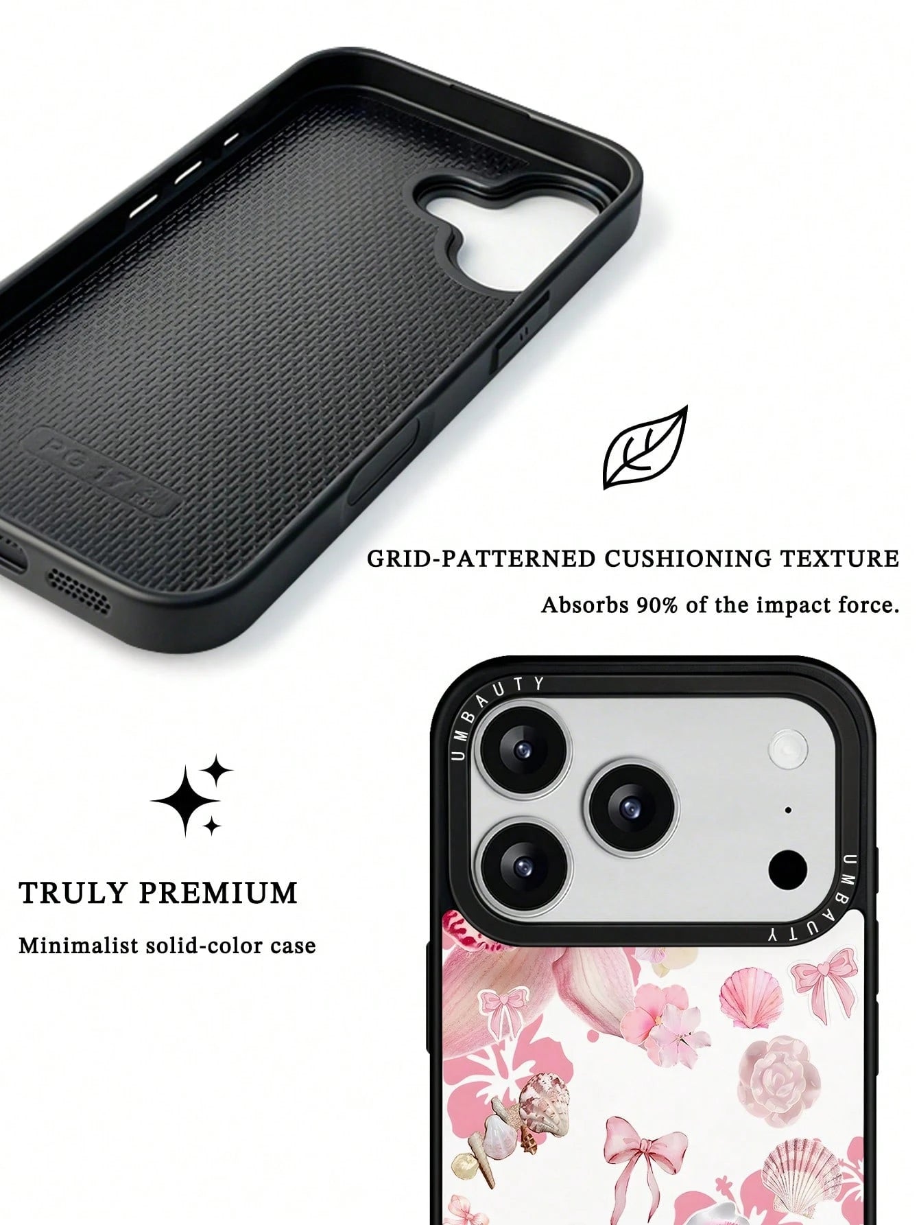 UMBAUTY 1pc Pink Spotted Water Lily Pattern Design, Phone 17 Pro Max Phone Case, Compatible With Phone 16 Pro Max, 15 Pro Max, 14 Pro Max, Korean-Style High-End Fashion Fun Phone Case, Compatible With