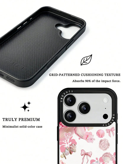 UMBAUTY 1pc Pink Spotted Water Lily Pattern Design, Phone 17 Pro Max Phone Case, Compatible With Phone 16 Pro Max, 15 Pro Max, 14 Pro Max, Korean-Style High-End Fashion Fun Phone Case, Compatible With