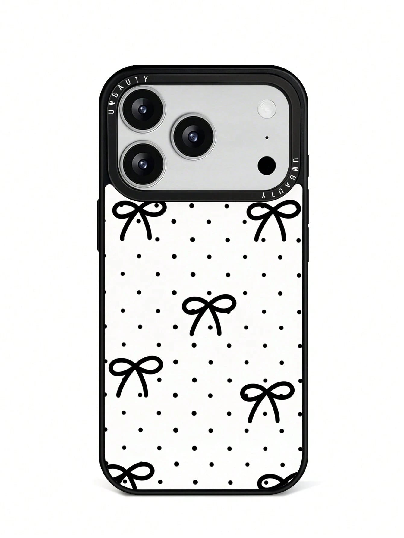 UMBAUTY 1pc Small Polka Dot & Bow Design Phone Case, Compatible With Phone 17 Pro Max, 16 Pro Max, 15 Pro Max, 14 Pro Max, 11/12/13/14/15/17 Pro Max Plus, Korean-Style High-End Fashionable & Fun Phone