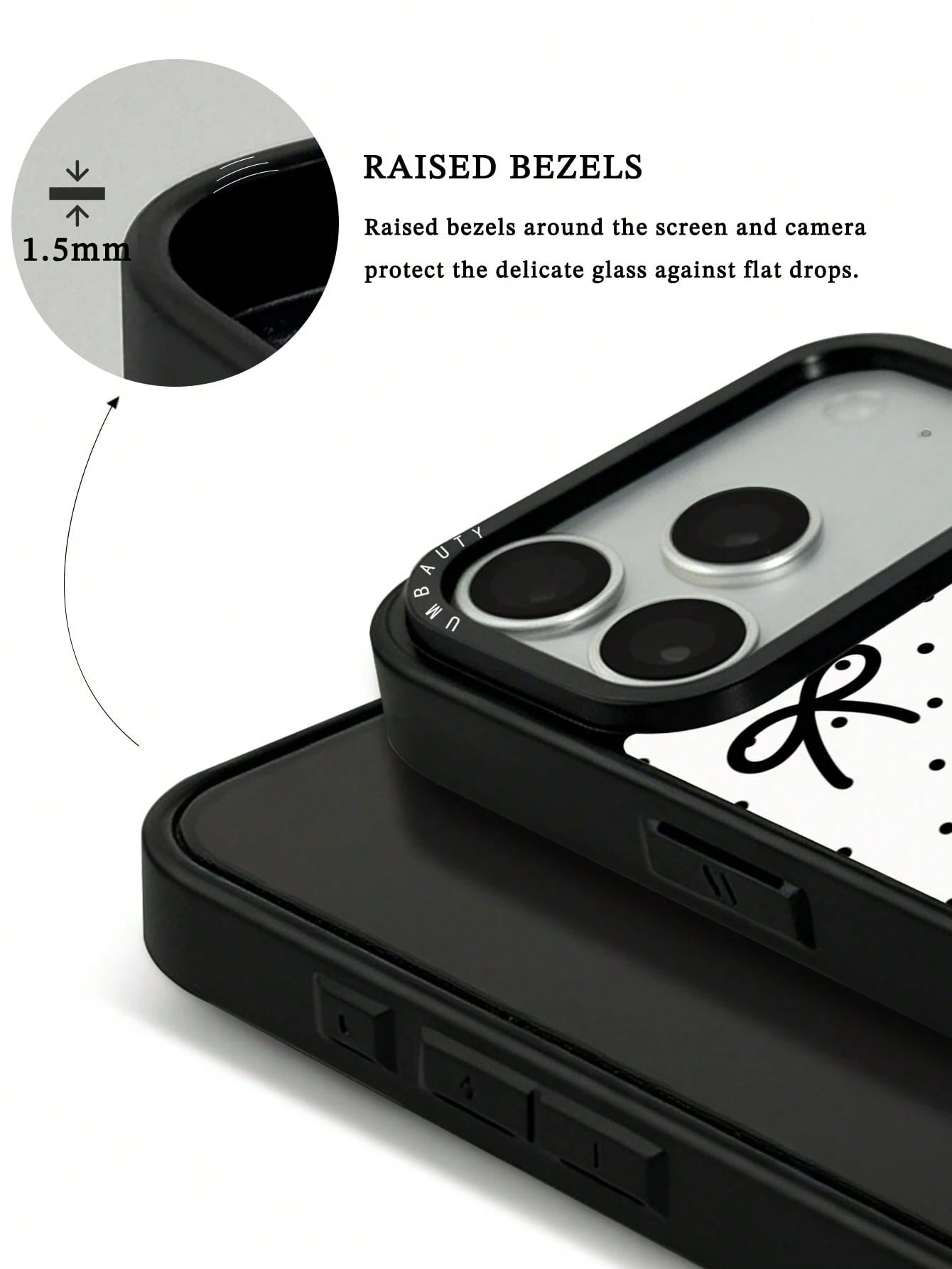 UMBAUTY 1pc Small Polka Dot & Bow Design Phone Case, Compatible With Phone 17 Pro Max, 16 Pro Max, 15 Pro Max, 14 Pro Max, 11/12/13/14/15/17 Pro Max Plus, Korean-Style High-End Fashionable & Fun Phone