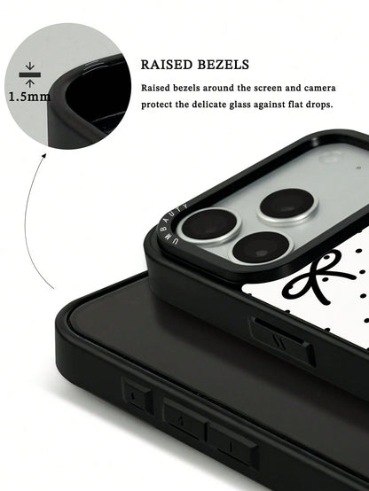 UMBAUTY 1pc Small Polka Dot & Bow Design Phone Case, Compatible With Phone 17 Pro Max, 16 Pro Max, 15 Pro Max, 14 Pro Max, 11/12/13/14/15/17 Pro Max Plus, Korean-Style High-End Fashionable & Fun Phone