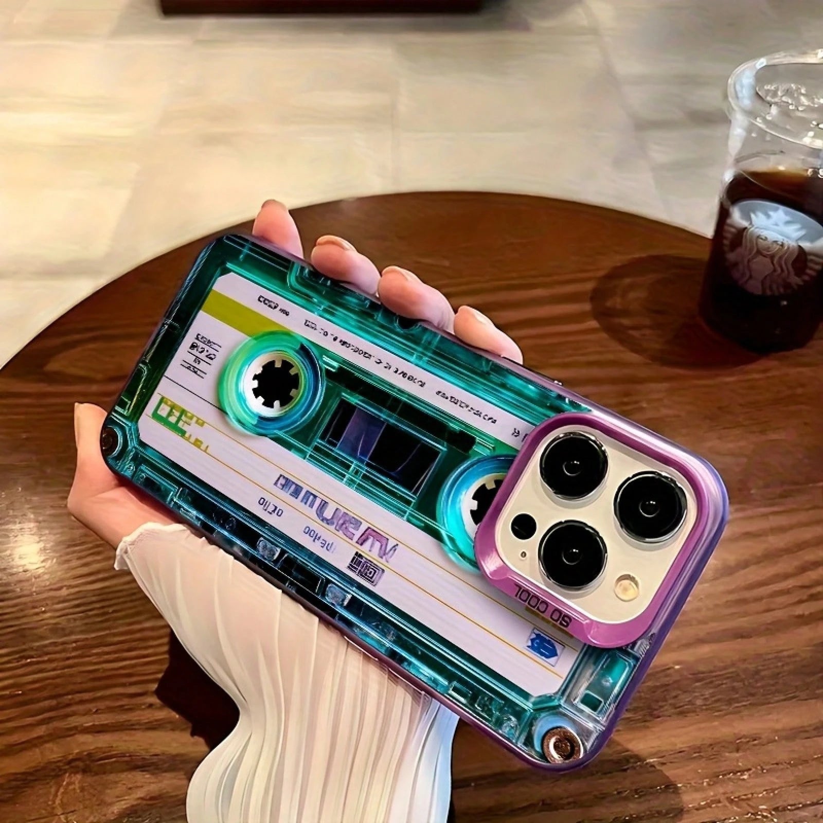 Unique Blue-Green/Clear Cassette Tape Creativity Design/Phone Case For IPhone 17 16e 16 15 14 13 12 11 Mini Pro Max Air X XR XSMAX 8 7 Plus/Anti Fall Matte Back Cover.High Quality| Teenage Girl Gif