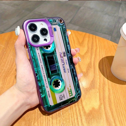 Unique Blue-Green/Clear Cassette Tape Creativity Design/Phone Case For IPhone 17 16e 16 15 14 13 12 11 Mini Pro Max Air X XR XSMAX 8 7 Plus/Anti Fall Matte Back Cover.High Quality| Teenage Girl Gif