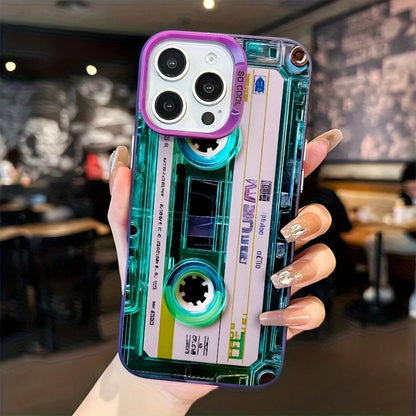 Unique Blue-Green/Clear Cassette Tape Creativity Design/Phone Case For IPhone 17 16e 16 15 14 13 12 11 Mini Pro Max Air X XR XSMAX 8 7 Plus/Anti Fall Matte Back Cover.High Quality| Teenage Girl Gif