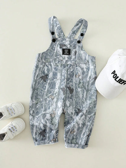 Unisex Newborn Baby Boy/Girl Black Camo,Summer,Casual,Vacation Fashionable Bib Pants Romper,Streetwear Camouflage Print Overalls Toddler Outfit