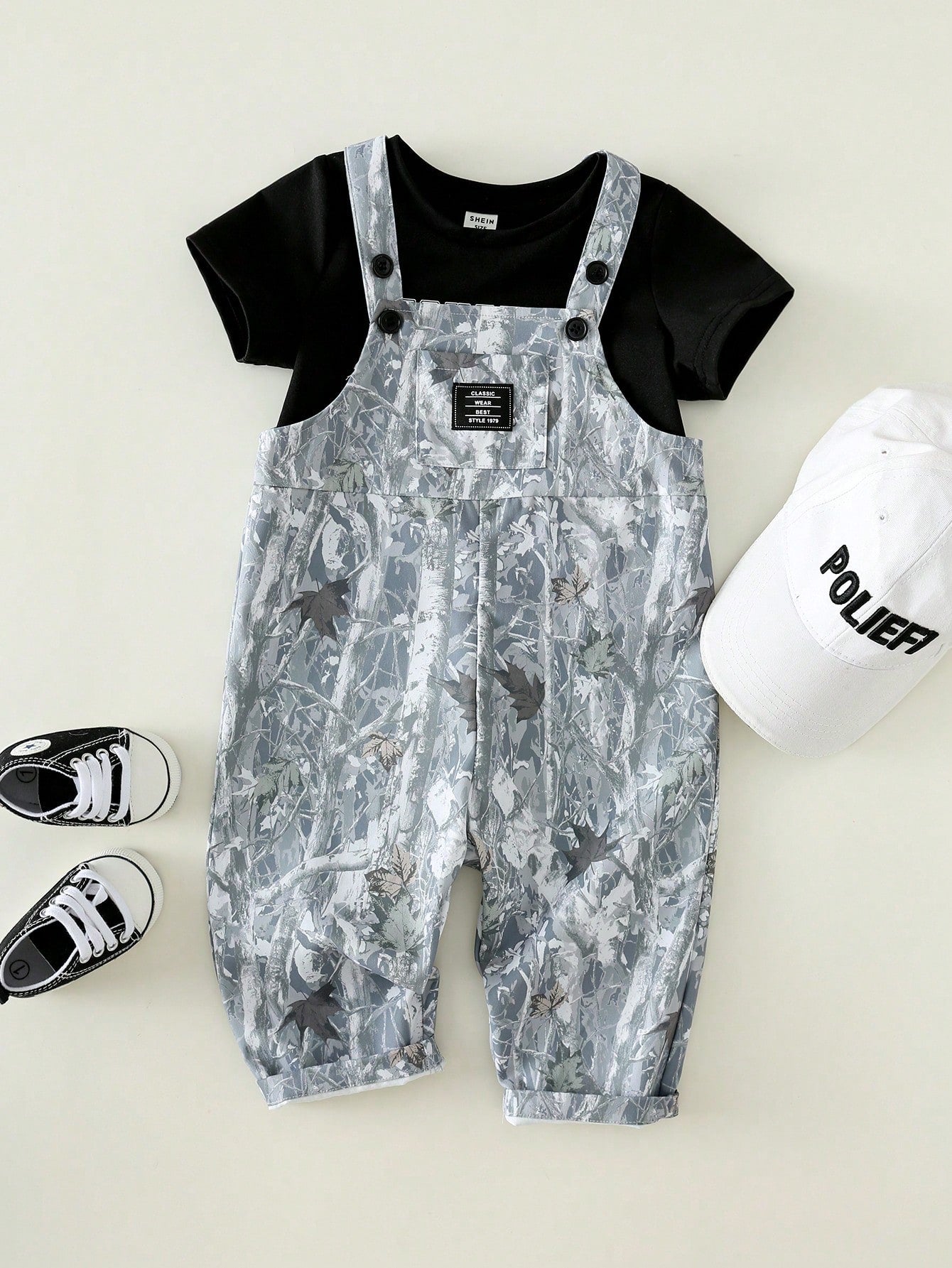 Unisex Newborn Baby Boy/Girl Black Camo,Summer,Casual,Vacation Fashionable Bib Pants Romper,Streetwear Camouflage Print Overalls Toddler Outfit