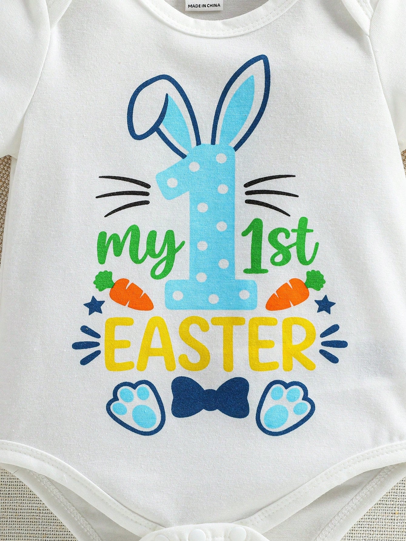 Unisex Newborn Baby Letter Slogan Bodysuit, White Short Sleeve Neutral Newborn Outfit, Neutral Baby, All Season