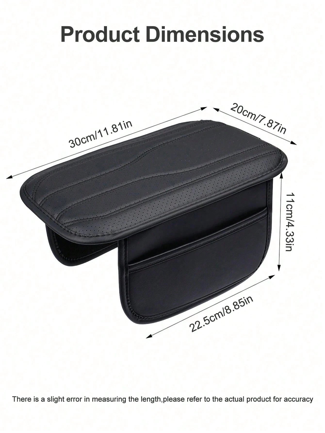 Universal Car Center Console Cover With 2 Storage Pockets- PU Leather Armrest Pad, Waterproof Protective Mat, Scratch-Resistant & Wear-Resistant Interior Accessory, Suitable For SUV, Truck, Vehicle