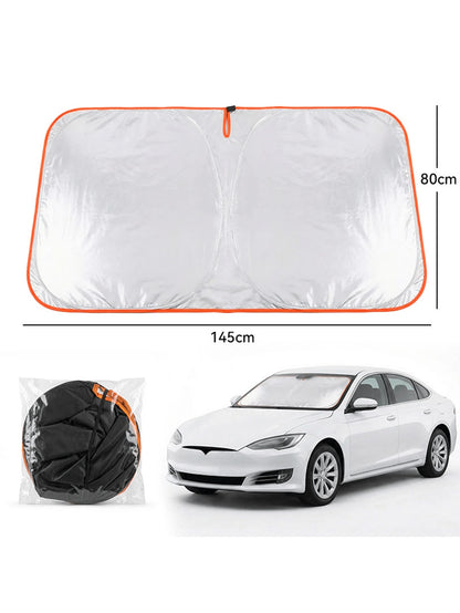 Universal Car Front Windshield Sunshade, Thickened Heat Insulation Anti-Glare Sunshade, Foldable Waterproof Car Sunshade, Blocks UV Rays And Sun Protection, Keeps Car Interior Cool, Easy To Store Summ