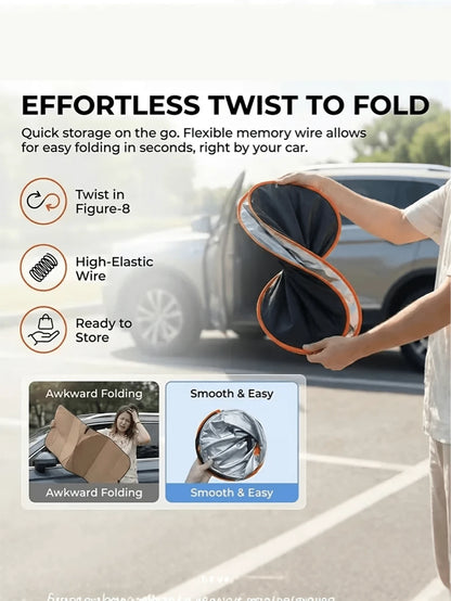 Universal Car Front Windshield Sunshade, Thickened Heat Insulation Anti-Glare Sunshade, Foldable Waterproof Car Sunshade, Blocks UV Rays And Sun Protection, Keeps Car Interior Cool, Easy To Store Summ