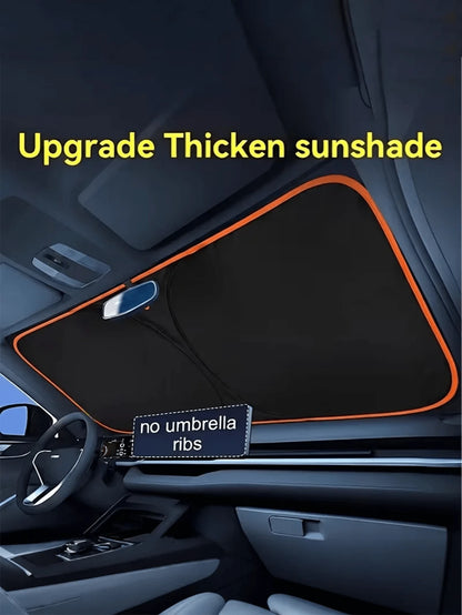 Universal Car Front Windshield Sunshade, Thickened Heat Insulation Anti-Glare Sunshade, Foldable Waterproof Car Sunshade, Blocks UV Rays And Sun Protection, Keeps Car Interior Cool, Easy To Store Summ