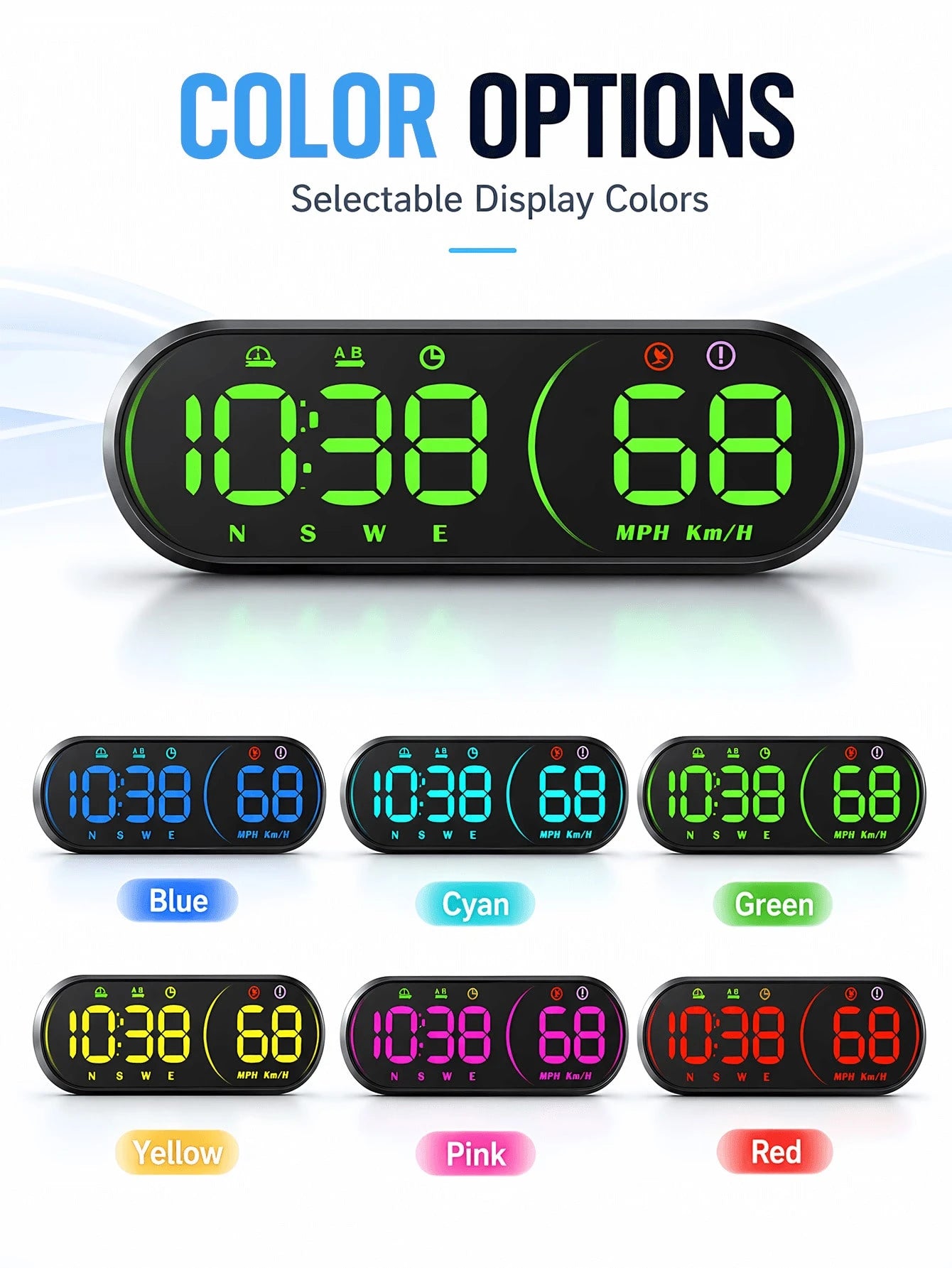 Universal Car GPS Speedometer HUD- 2026 New Head-Up Display, Supports MPH/KMH, Large LED Font, USB Plug & Play, Auto Brightness- Compatible With All Car Models
