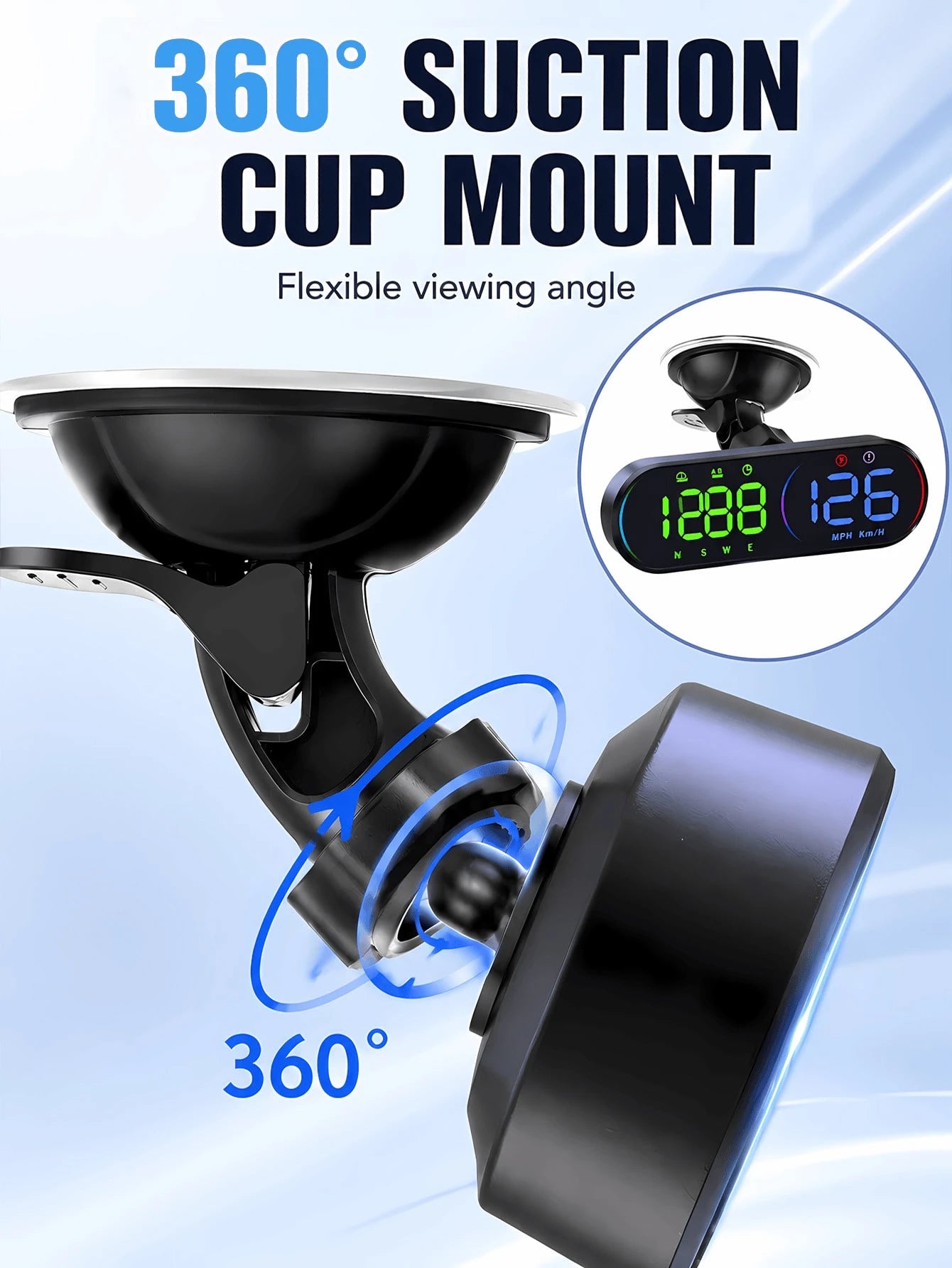 Universal Car GPS Speedometer HUD- 2026 New Head-Up Display, Supports MPH/KMH, Large LED Font, USB Plug & Play, Auto Brightness- Compatible With All Car Models