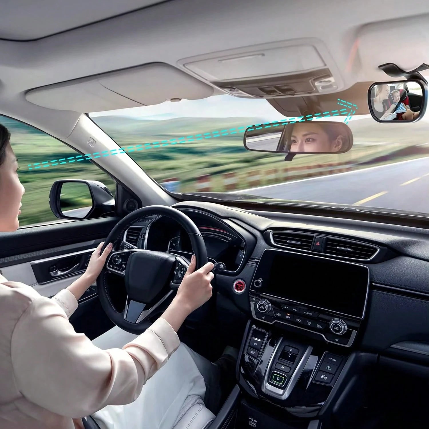 Universal Car Interior Rearview Mirror Baby Mirror Wide Angle Convex Mirror Clip-On Rearview Mirror, Convenient For Observing Rear Passengers