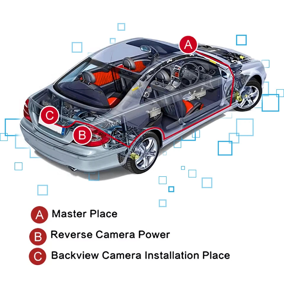 Universal Car Rear View Backup Camera IP68 Waterproof Night Vision High Definition Clear Image Wide Angle Suitable For Most Car Models