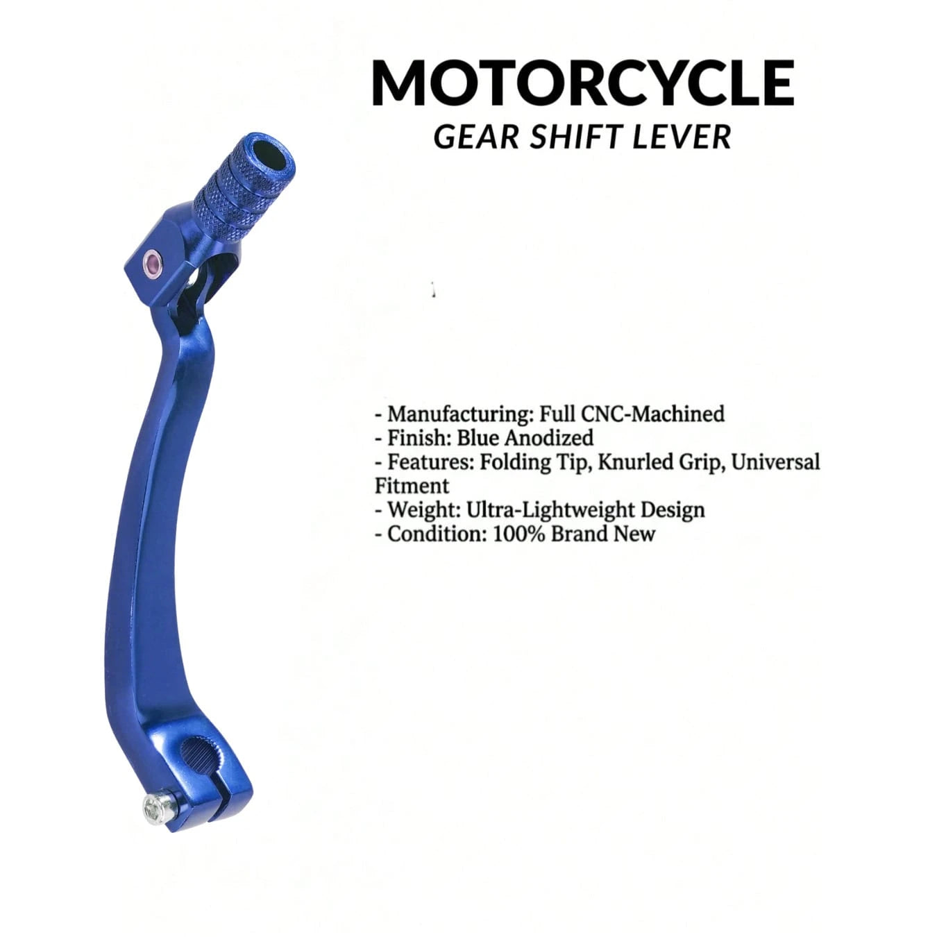 Universal CNC Aluminum Alloy Motorcycle Folding Gear Shift Lever, Durable Lightweight Gear Shifter, Suitable For 50cc-125cc Pit Bike Off-Road Motorcycle CRF XR RM KX KLX TTR PW SSR Apollo Tao Tao Modi