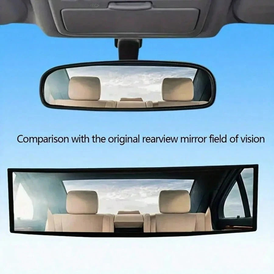 Universal Curved Rearview Mirror For Cars, Interior Clip-On Wide-Angle Rearview Mirror, Wide Field Of View Improves Visibility, Effectively Reduces Blind Spots And Increases Driving Distance.