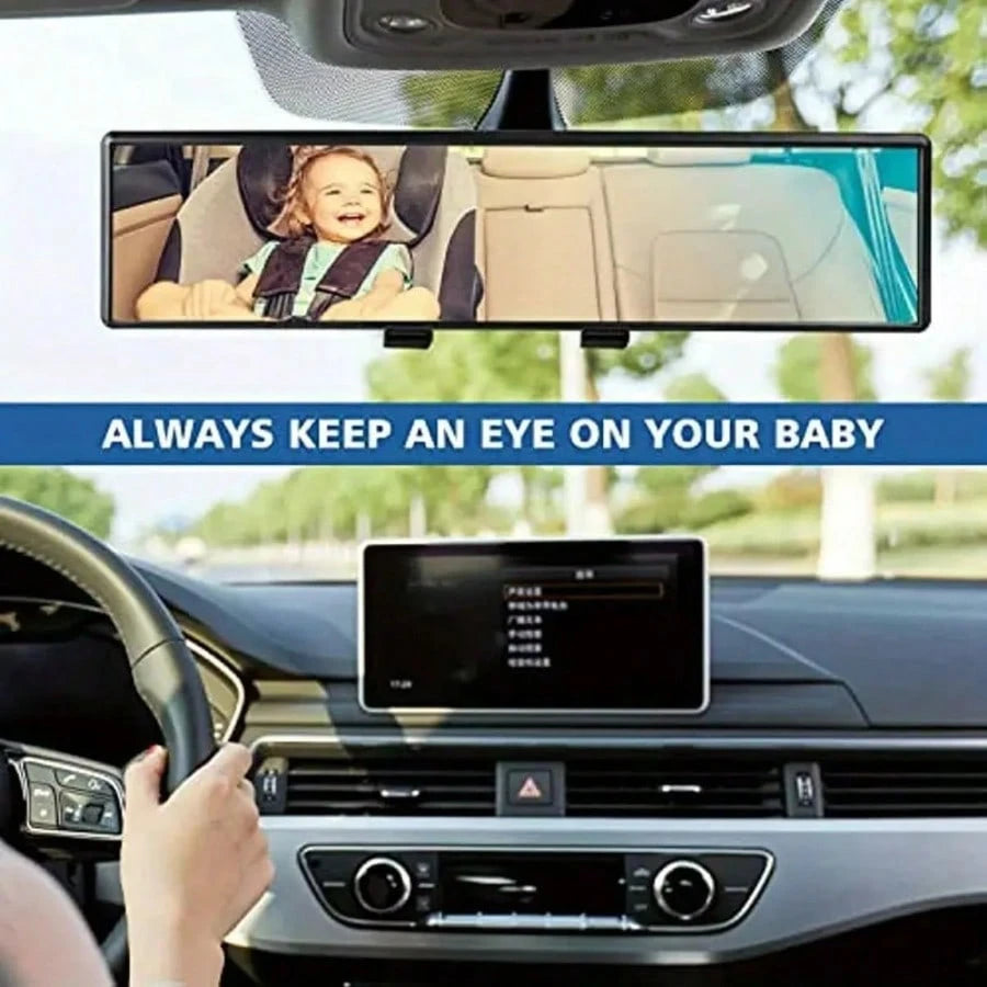 Universal Curved Rearview Mirror For Cars, Interior Clip-On Wide-Angle Rearview Mirror, Wide Field Of View Improves Visibility, Effectively Reduces Blind Spots And Increases Driving Distance.