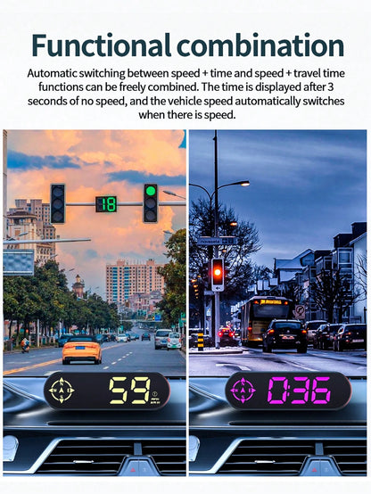 Universal Digital GPS Speedometer HUD, 4.63" Large LCD Heads Up Display With GPS+BDS Dual Satellite, MPH/KMH Speedometer, Overspeed & Fatigue Driving Alarm, Trip Meter For All Vehicles