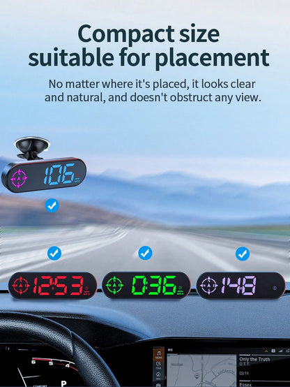 Universal Digital GPS Speedometer HUD, 4.63" Large LCD Heads Up Display With GPS+BDS Dual Satellite, MPH/KMH Speedometer, Overspeed & Fatigue Driving Alarm, Trip Meter For All Vehicles