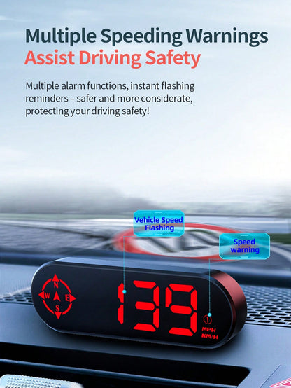 Universal Digital GPS Speedometer HUD, 4.63" Large LCD Heads Up Display With GPS+BDS Dual Satellite, MPH/KMH Speedometer, Overspeed & Fatigue Driving Alarm, Trip Meter For All Vehicles