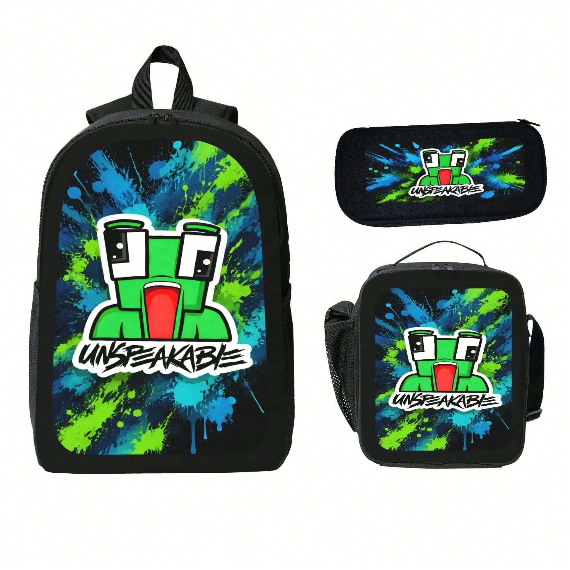 UNSPEAKABLE Anime Backpack 3PCS Set For Teens Women Men Casual School Backpack With Travel Bag Lightweight Daypack For Students