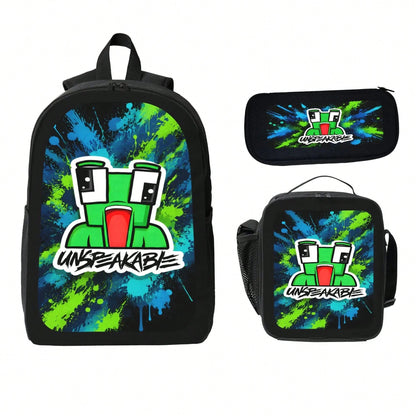UNSPEAKABLE Anime Backpack 3PCS Set For Teens Women Men Casual School Backpack With Travel Bag Lightweight Daypack For Students