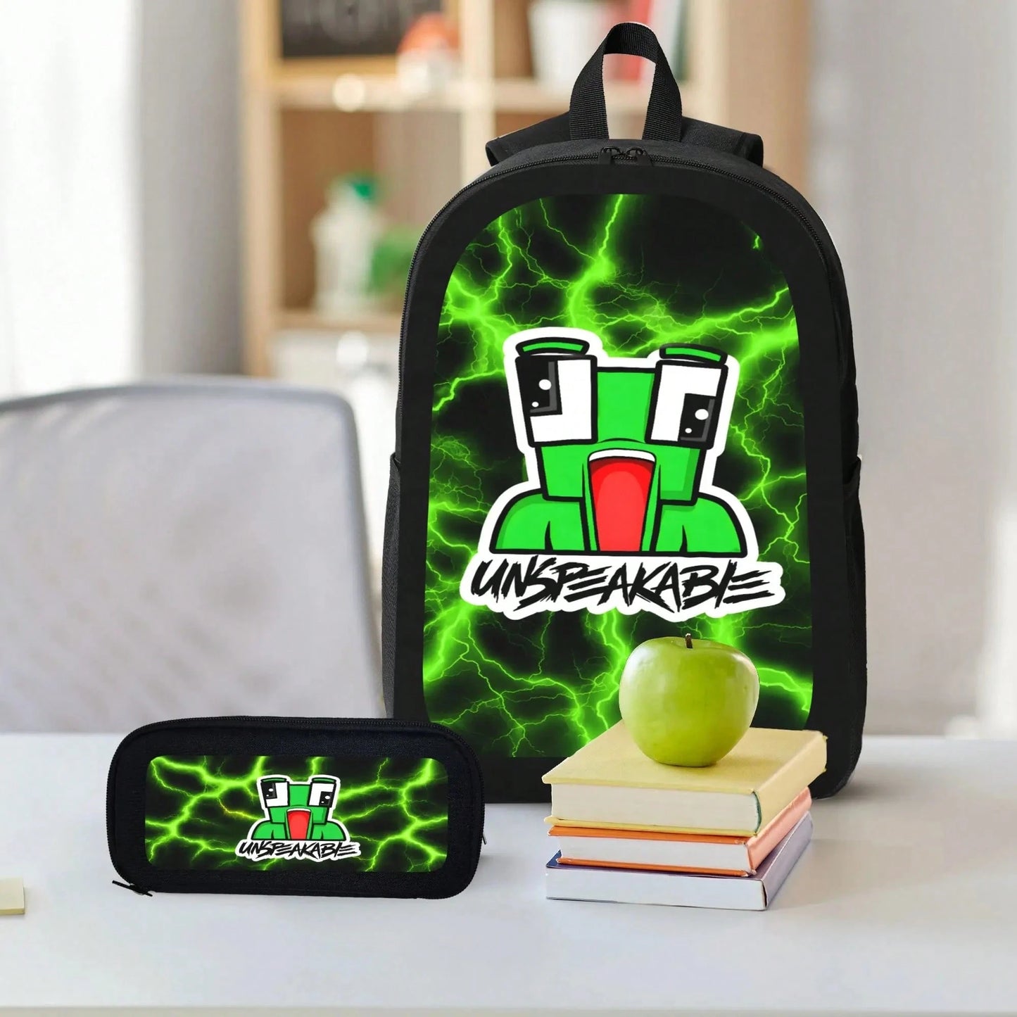 UNSPEAKABLE Anime Backpack 3PCS Set For Teens Women Men Casual School Backpack With Travel Bag Lightweight Daypack For Students