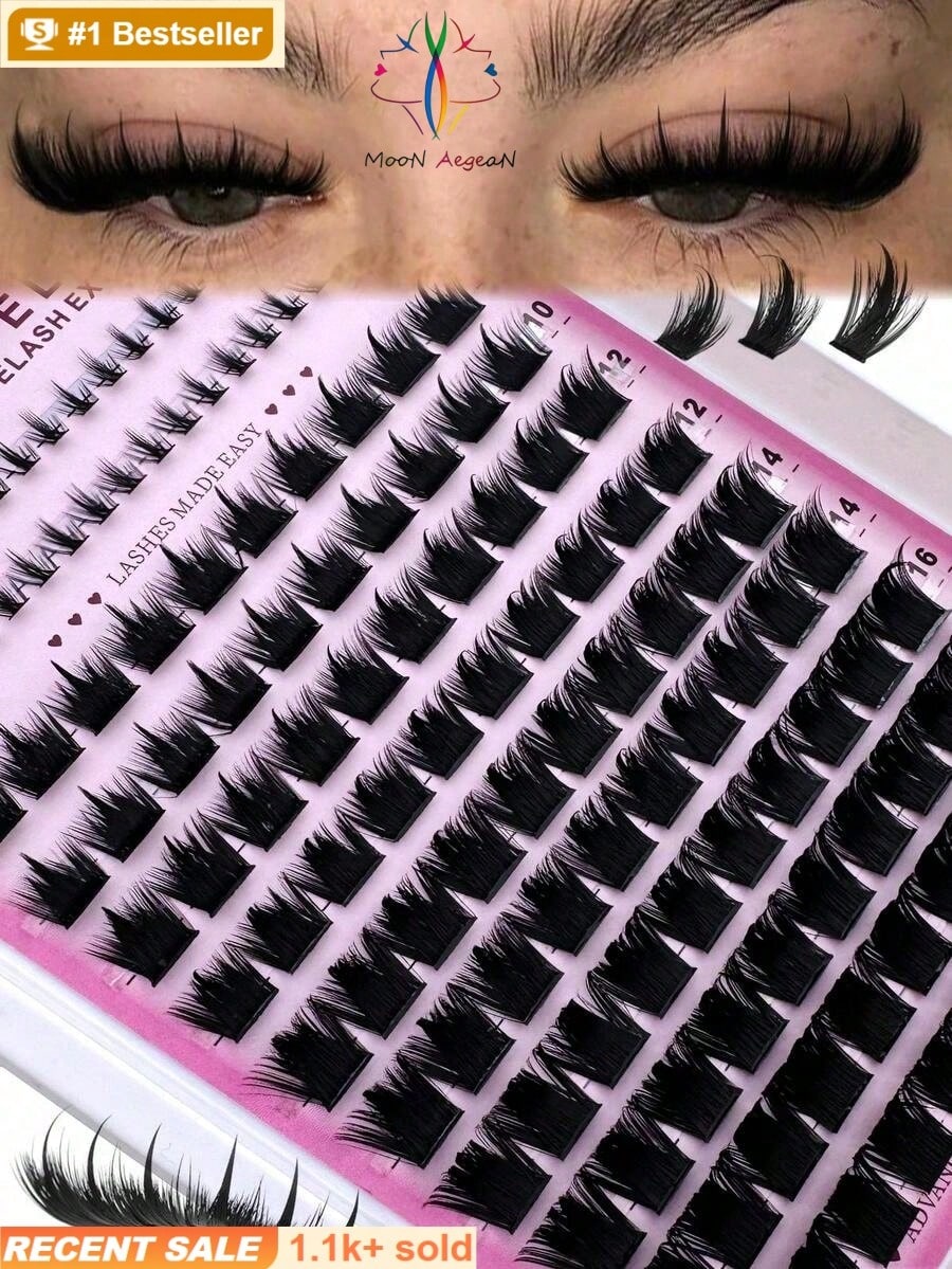 [Upgrade Your Look]300D Pointed Tip Lash Clusters, 6-18mm Length, D/DD136 Lash Clusters, Thick Single Lash Pointed Tip Lash Extension, Cartoon Lash Extension, Mink Lash Extension, Dense Lashes