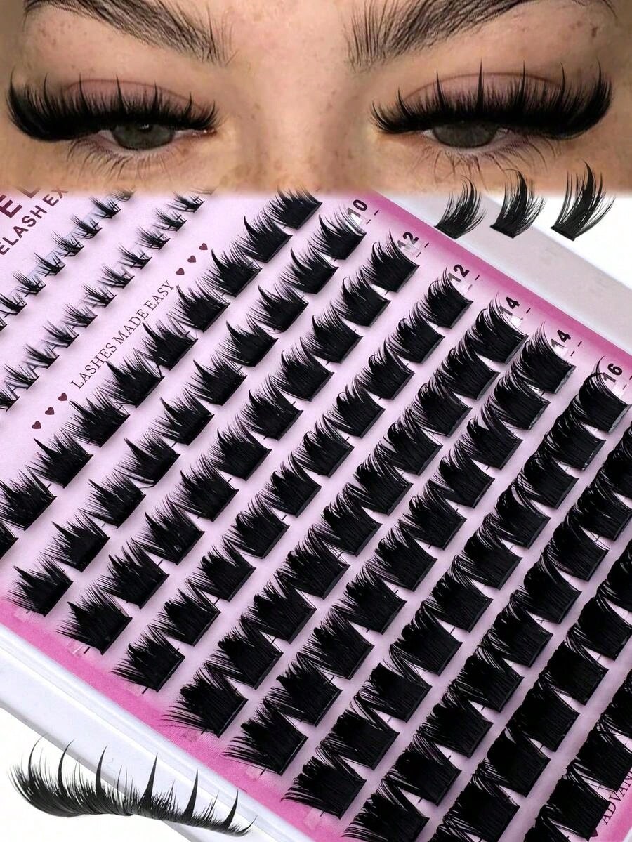 [Upgrade Your Look]300D Pointed Tip Lash Clusters, 6-18mm Length, D/DD136 Lash Clusters, Thick Single Lash Pointed Tip Lash Extension, Cartoon Lash Extension, Mink Lash Extension, Dense Lashes