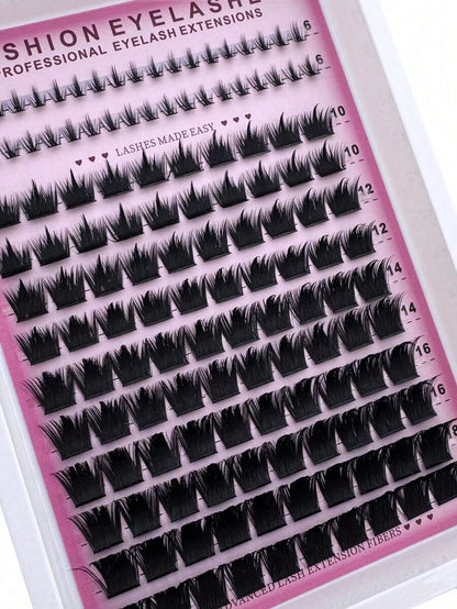 [Upgrade Your Look]300D Pointed Tip Lash Clusters, 6-18mm Length, D/DD136 Lash Clusters, Thick Single Lash Pointed Tip Lash Extension, Cartoon Lash Extension, Mink Lash Extension, Dense Lashes